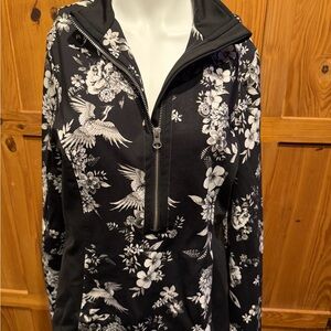 Johnny Was Black and White Floral Top